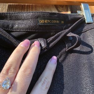 Genetic Denim. Black crackle suede